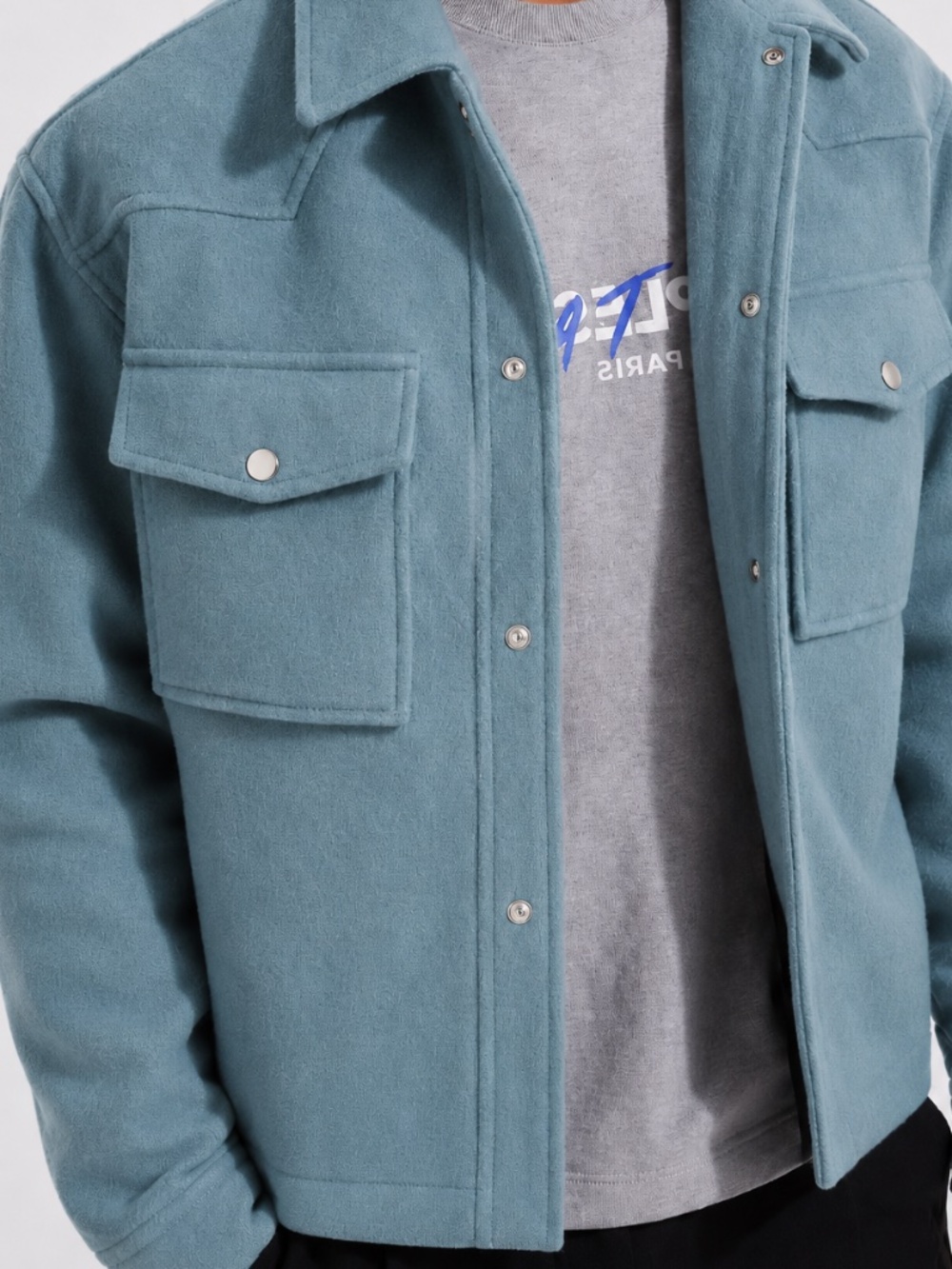 The Kooples Blue Feltro Shirt Jacket